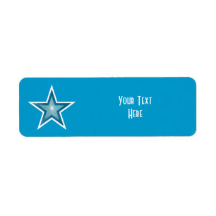 Blue Star "Dein Text"-Etikett klein blau
