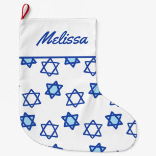 Blue Star des Strumpfs David Hanukkah Großer Weihnachtsstrumpf