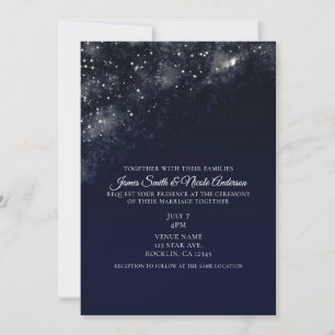 Blue Star Dust Starry Night Sky Hochzeit Einladung