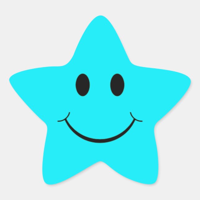 Blue Star Face Sticker. Stern-Aufkleber (Vorderseite)