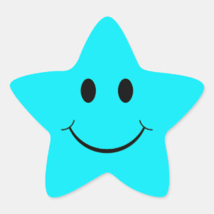 Blue Star Face Sticker. Stern-Aufkleber