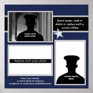 Blue Star Foto Collage Display Poster