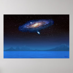 Blue Star Galaxy Poster