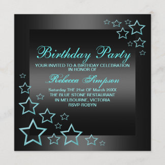 Blue Star Geburtstagseinladung Einladung