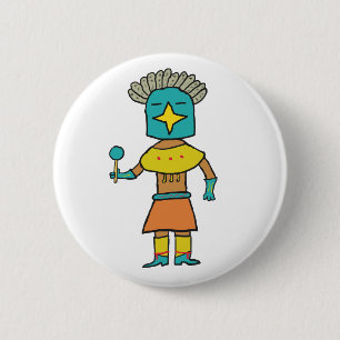 Blue Star Kachina Button