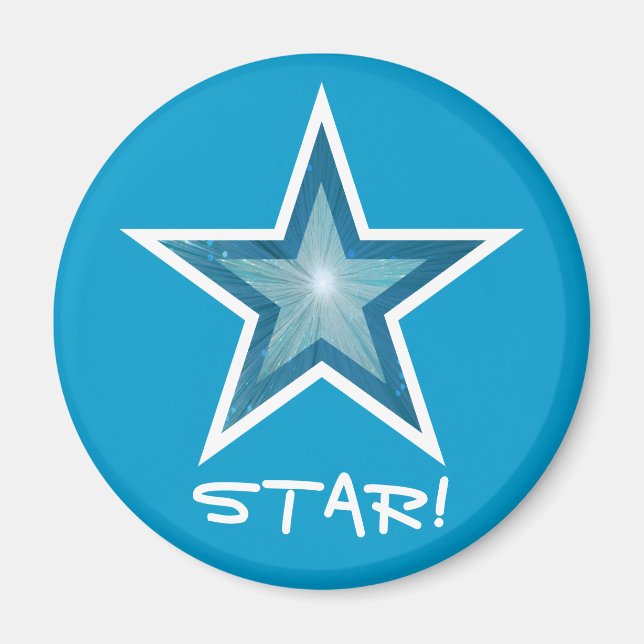Blue Star Kühlschrank 'STAR'! Magnet rund (Vorne)