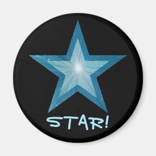 Blue Star Kühlschrank 'STAR' Magnet rund schwarz