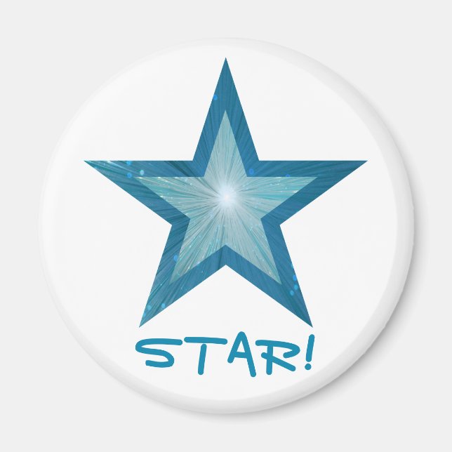 Blue Star Kühlschrank 'STAR' Magnet rund weiß (Vorne)