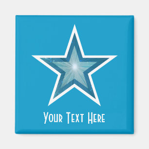 Blue Star Kühlschrank 'Your Text' Magnet blau