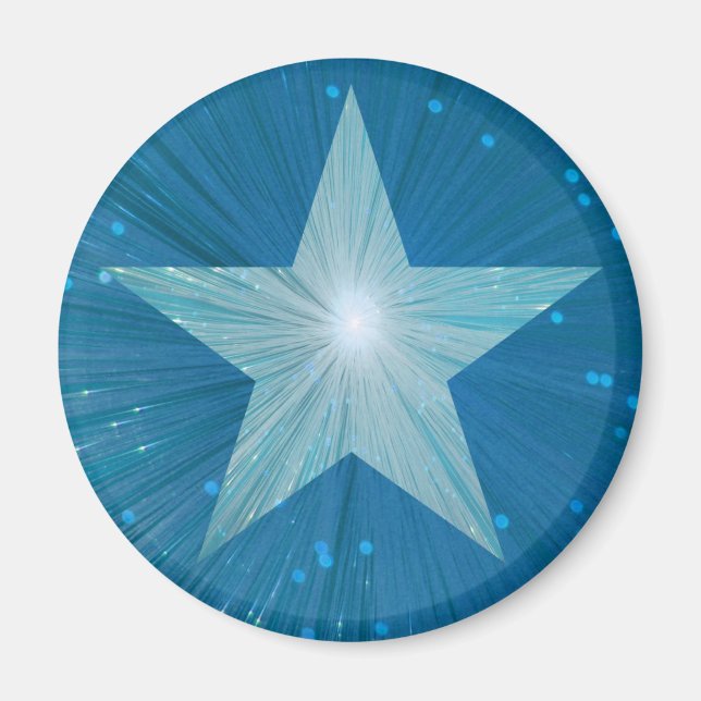 Blue Star Kühlschrankmagnet rund Magnet (Vorne)