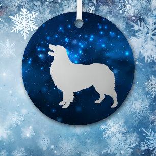 Blue Star Lights Australian Shepherd Weihnachten Ornament Aus Metall
