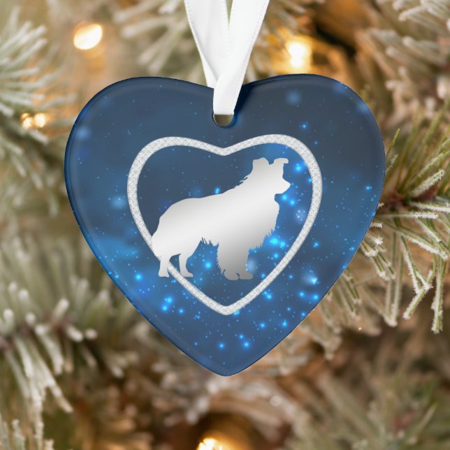 Blue Star Lights Border Collie Dog Ornament (Baum)