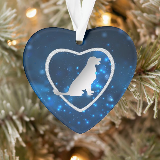 Blue Star Lights Golden Retriever Ornament (Baum)