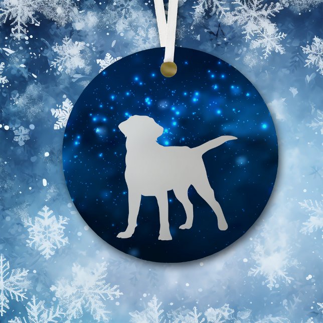 Blue Star Lights Labrador Retriever Dog Weihnachte Ornament Aus Metall (Von Creator hochgeladen)