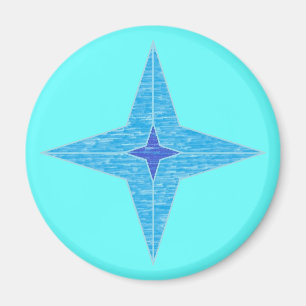 Blue Star Magnet (rund)