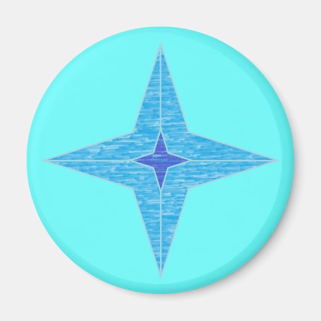 Blue Star Magnet (rund) (Vorne)