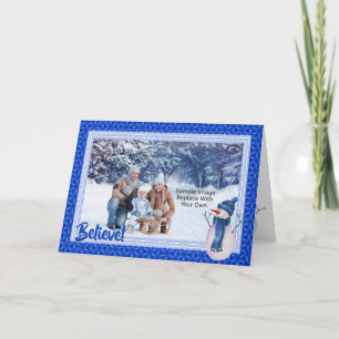 Blue Star Muster und Schneemann Weihnachten
