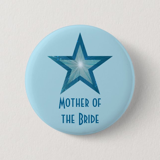 Blue Star "Mutter der Braut" Schaltfläche blau Button (Vorderseite)