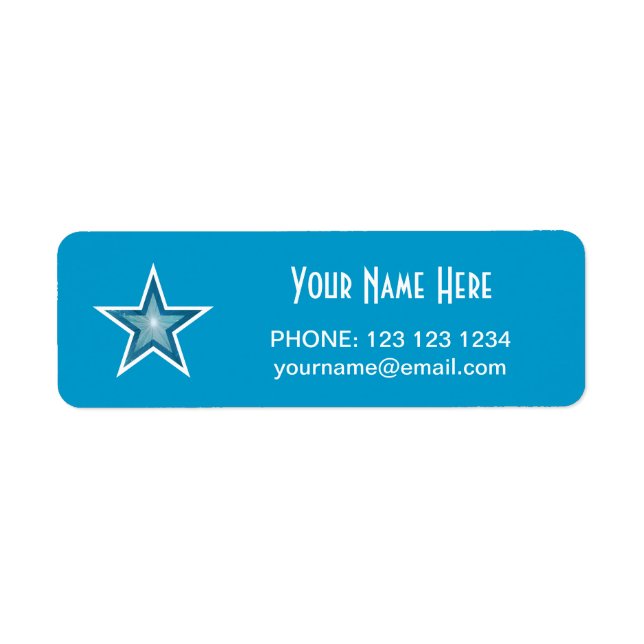 Blue Star "Name" Textzeichen klein blau (Vorne)