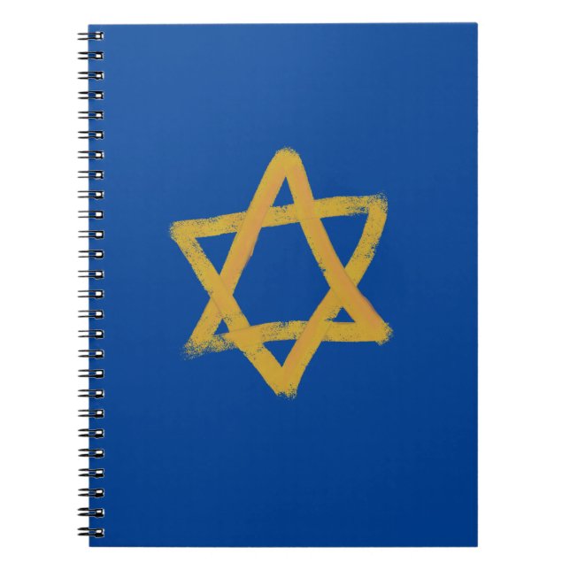 Blue Star of David Notebook Notizblock (Vorderseite)