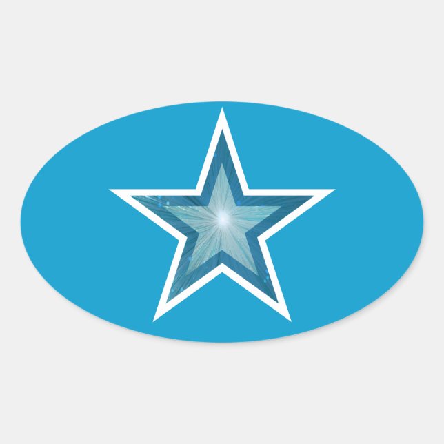 Blue Star Oval Aufkleber blau (Vorderseite)