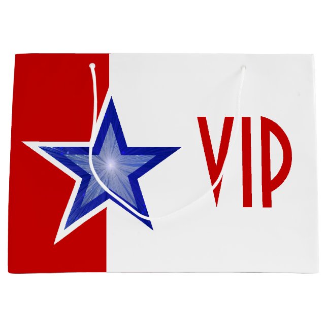 Blue Star Red Print VIP Geschenktasche Großer Große Geschenktüte (Vorderseite)