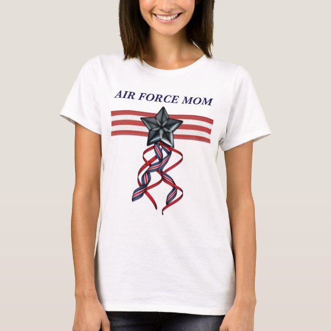 Blue Star Ribbon Air Force Mama T-Shirt (Vorderseite)