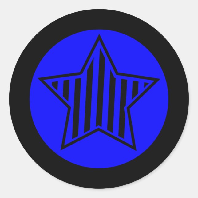 Blue-Star-Round-Aufkleber Runder Aufkleber (Vorderseite)