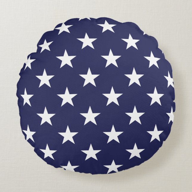 Blue Star Rundes Kissen (Vorderseite)