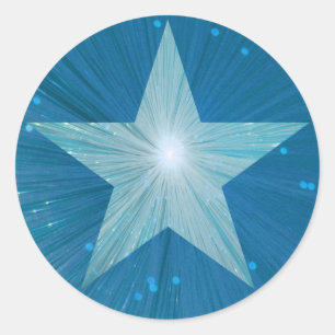 Blue Star Rundkleber Runder Aufkleber