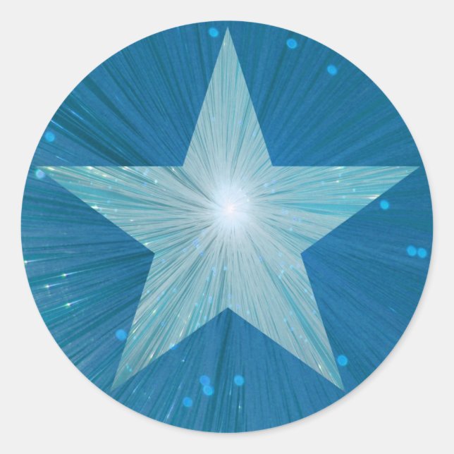 Blue Star Rundkleber Runder Aufkleber (Vorderseite)