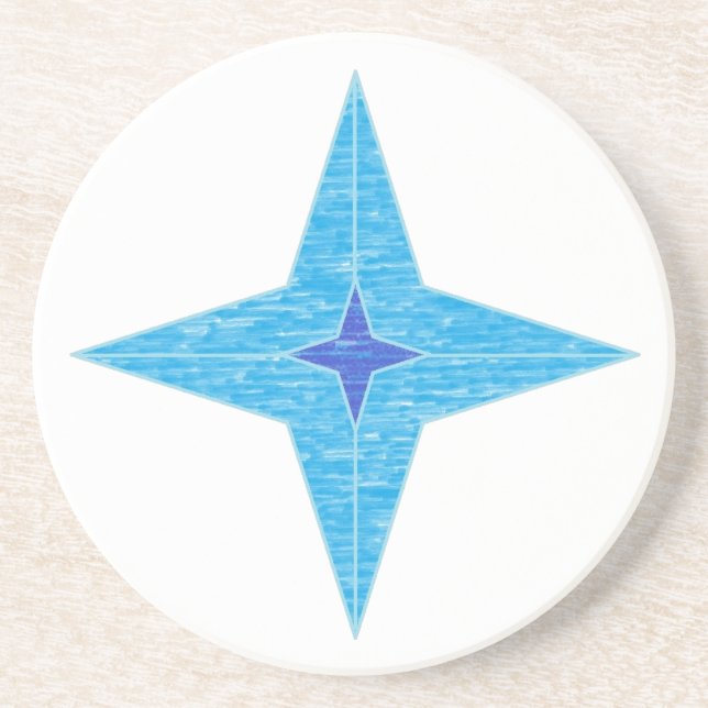 Blue Star Sandstein Untersetzer (Vorne)