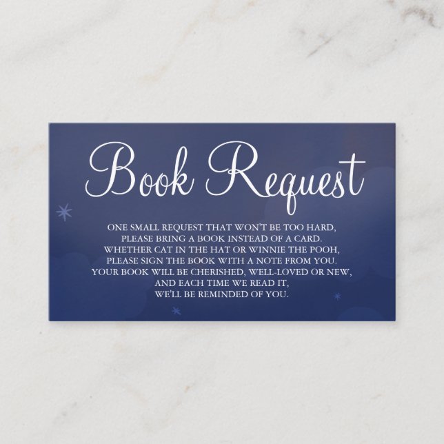 Blue Star Sky Book Request Card Visitenkarte (Vorderseite)