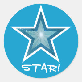 Blue Star 'STAR' runder Aufkleber blau