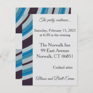 Blue Star Swirl Party Card Einladung