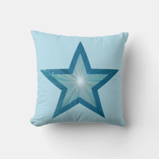 Blue Star 'Text' Wurfpilz blass blau Kissen
