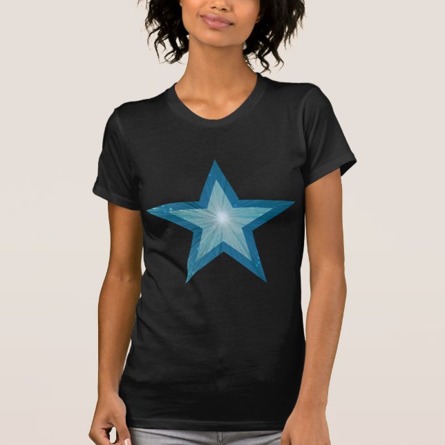Blue Star "Two tone" Ladys t - Shirt schwarz (Vorderseite)