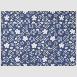 Blue Star und Snowflake Weihnachten Winter Pattern Seidenpapier