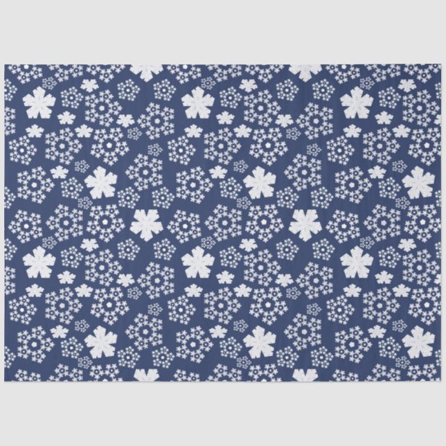 Blue Star und Snowflake Weihnachten Winter Pattern Seidenpapier (Vorderseite)