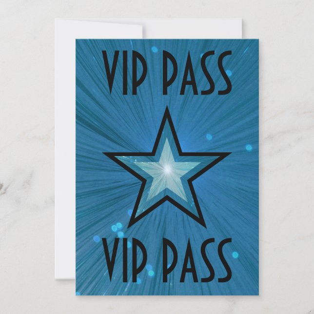 Blue Star "VIP PASS" Einladung schwarz (Vorderseite)