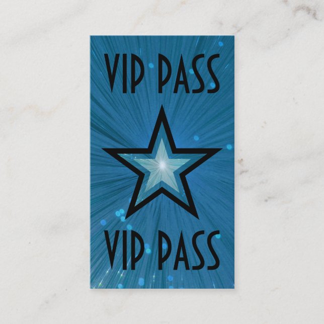Blue Star "VIP PASS" Visitenkarte schwarz (Vorderseite)
