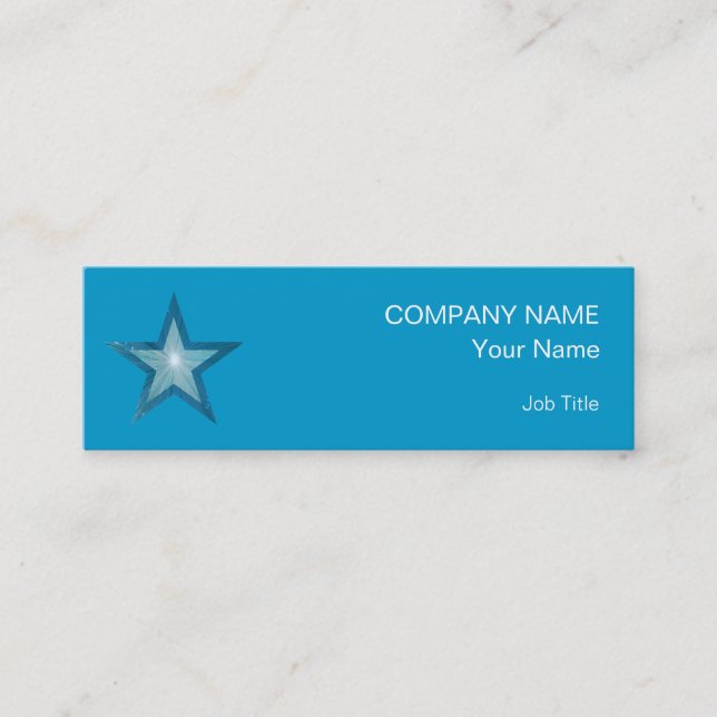 Blue Star Visitenkartenvorlage blau Mini Visitenkarte (Vorderseite)