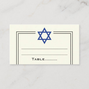 Blue Star von David Bar Mitzvah Platzkarte