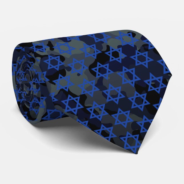 Blue Star von David Dark Camouflage Camouflage Krawatte (Gerollt)