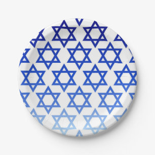 Blue Star von David Happy Hanukkah Jewish Holiday Pappteller