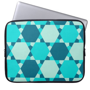 Blue Star von David Optical Illusion Pattern Laptopschutzhülle