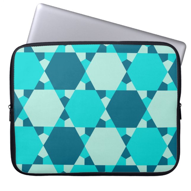 Blue Star von David Optical Illusion Pattern Laptopschutzhülle (Vorderseite)