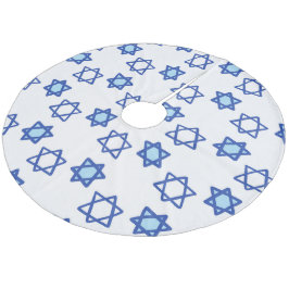 Blue Star von David White und Blue Hanukkah Fleece Weihnachtsbaumdecke