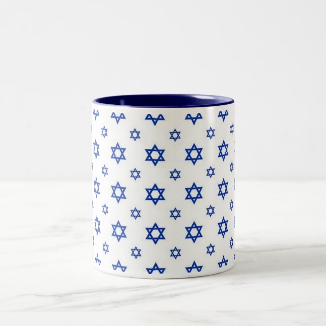 Blue Star von David Zweifarbige Tasse (Mittel)