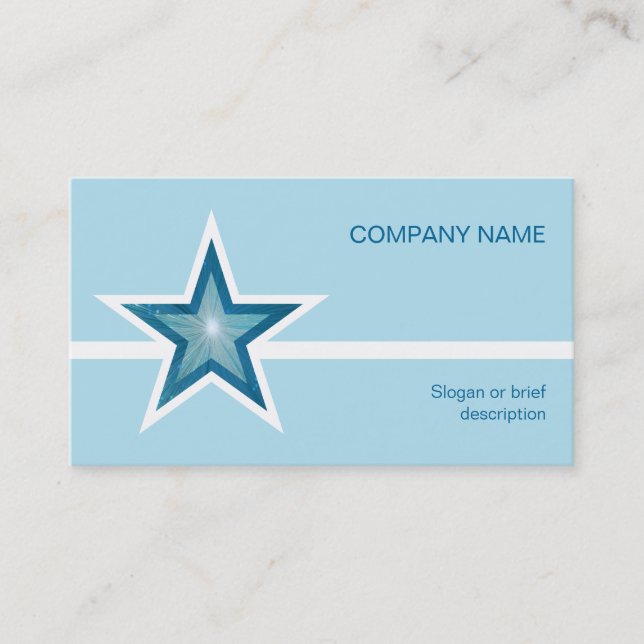 Blue Star White Line Visitenkarte blass blau (Vorderseite)